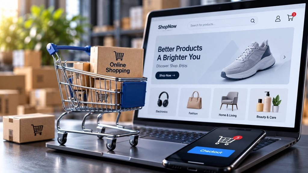 E-commerce customer shopping and product discovery journey online