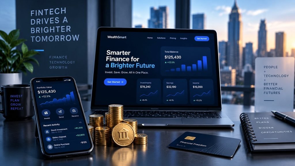 FinTech and financial services technology supporting digital finance and investment growth