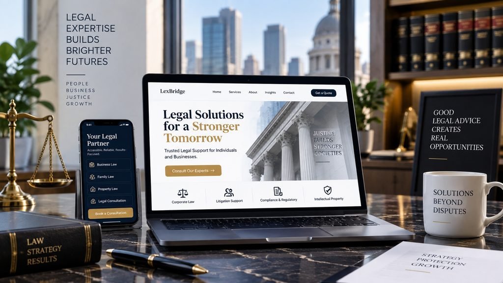 “Law and legal professionals using digital search and online resources to build business visibility”